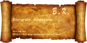 Bergner Kemenes névjegykártya